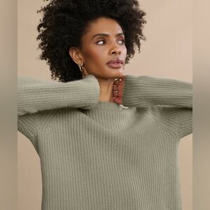 JENNI KAYNE Fisherman Cashmere Sweater in Sage M